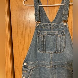 Old navy womens baggy wide leg overalls button size 14